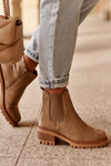 Low Classic Suede Boots, Beige Lalyllis