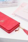 Women's Red Big Wallet with a Tassel Keychain