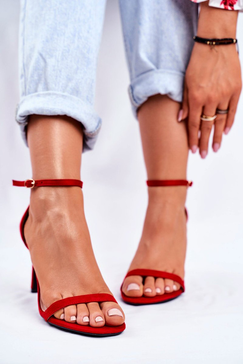 Dámske sandále na vysokom podpätku klasika Red Basilian