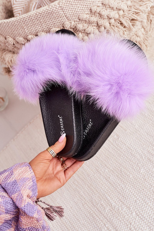 Dámské Nazouváky S Kožešinou Fialové Belmondo