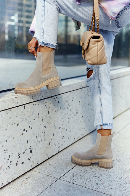 Dámska semišová topánka svetlo šedá chovateľská stanica