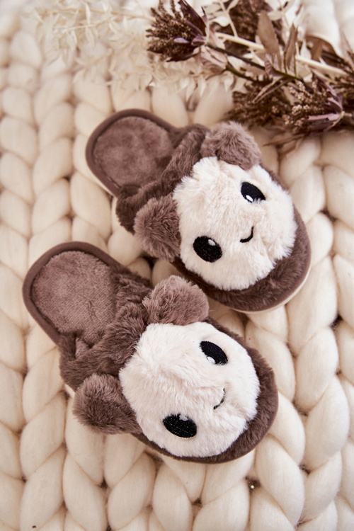 Dětské kožešinové nazouváky Hněde Alize