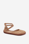 Semišové Baleríny Dámske Barefoot S Pásmi Zazoo 191 Béžové