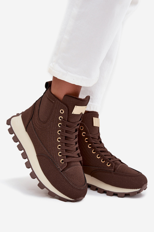 Izolované dámske trapery na platforme hnedé Marivira