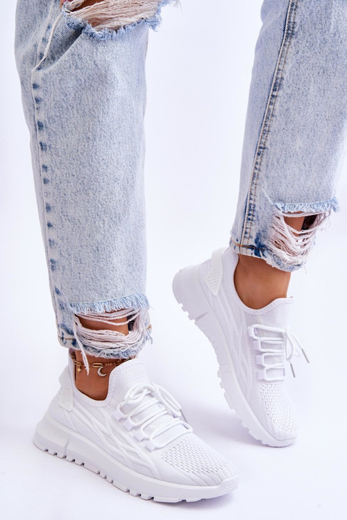 Dámske posuvné športové topánky tenisky biele Rosett