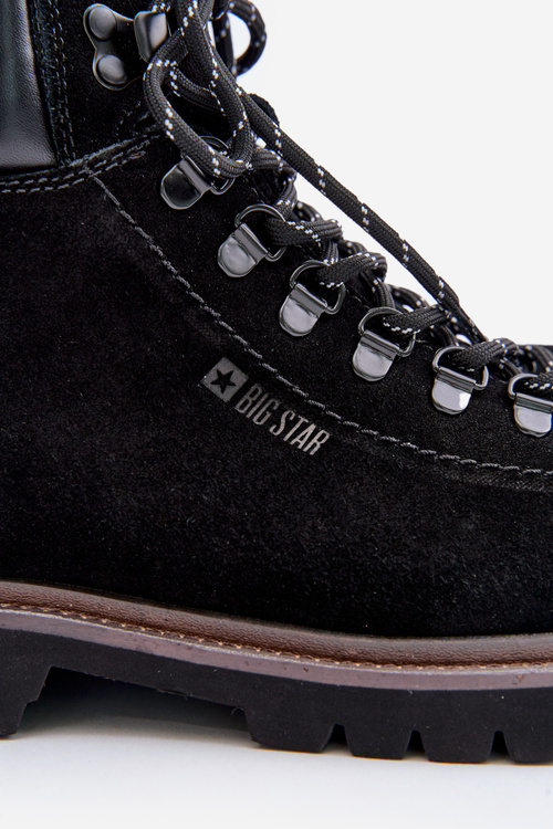 Semišové Zateplené Členkové Topánky Pánske Big Star OO174643 Čierne