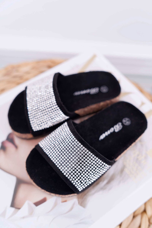 Dětské korkové pantofle černé Malena