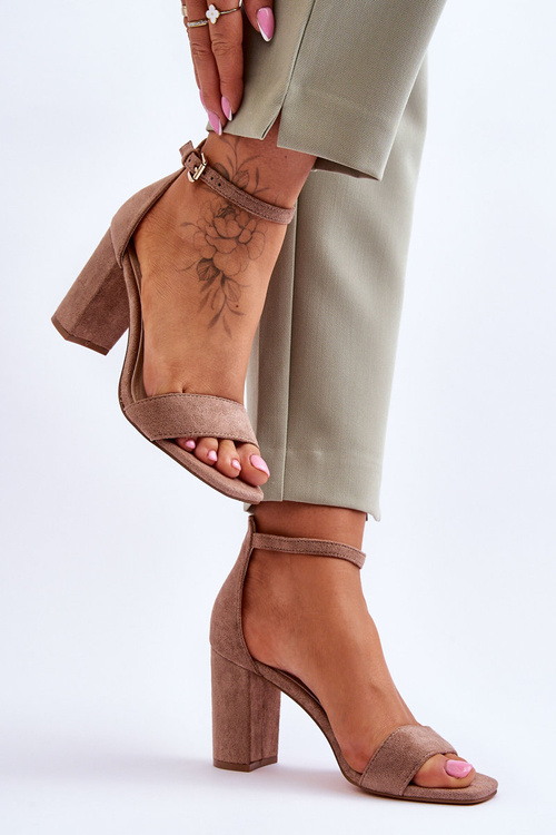 Dámské klasické semišové sandály Hnědé Passo