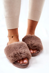 Dámska papka s Fur Brown dôveryhodná