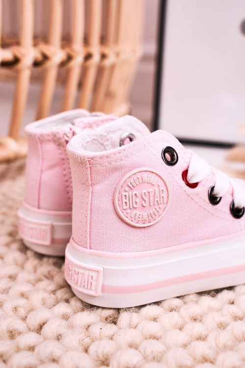Dětské Tenisky Vysoké Se Zipem BIG STAR HH374087 Růžové