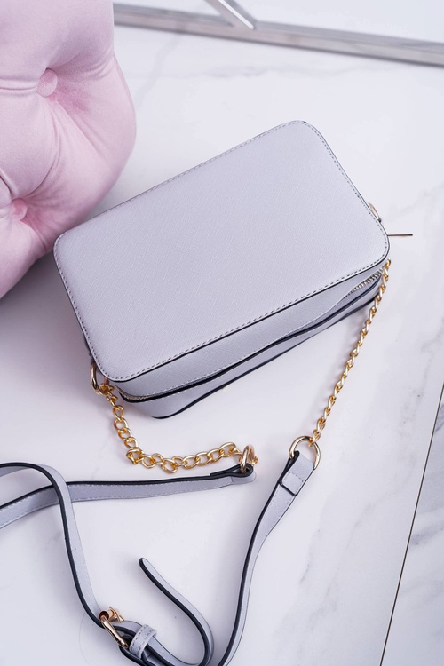 Dámská Taška Přes Rameno Se Zlatým řetězcem Šedé