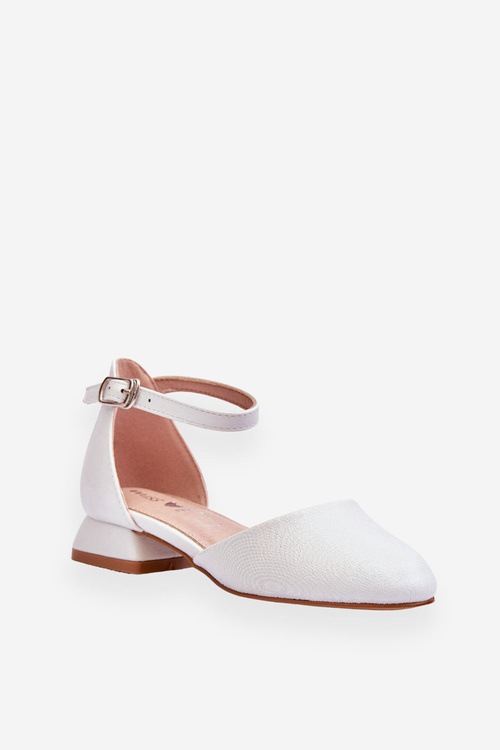 Dětské sandály na nízkém podpatku světle stříbrné Nelly