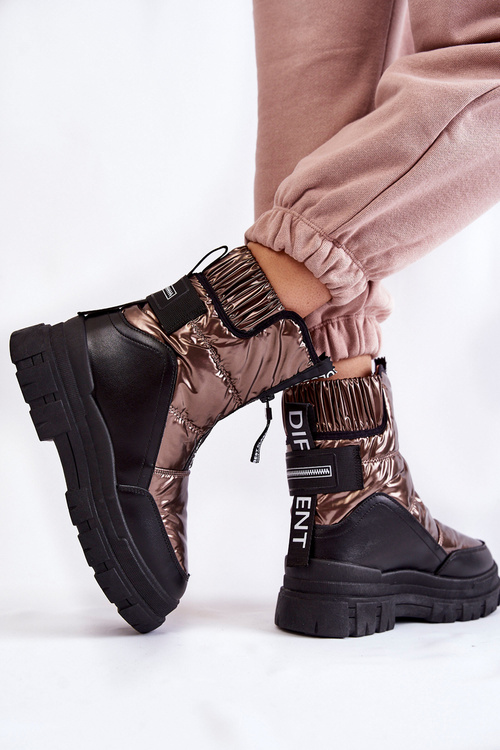 Dámské pohodlné boty do sněhu Elodia v hnědé a černé barvě