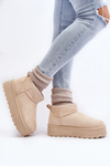 Semišové snehové topánky na platforme Corcoran Light Beige Platform