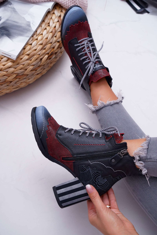 Dámske kožené topánky Maciejka Black Boots 03190-01