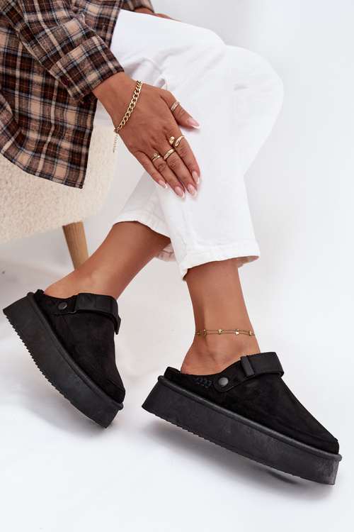 Dámské sněhule na platformě s přezkou černé Jorielle