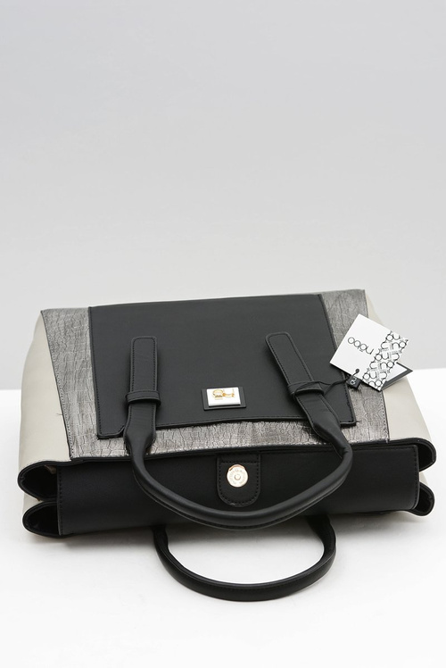 Nobo Dámska veľká čierna kabelka hadí koža