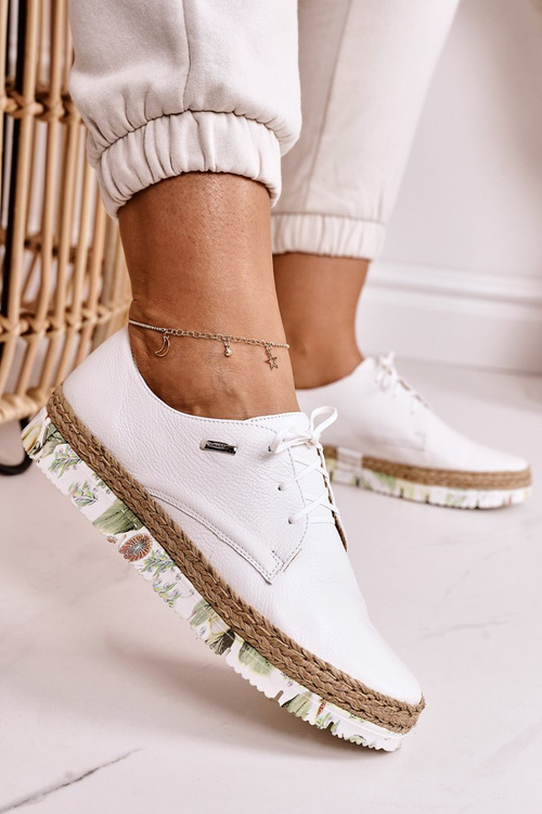 Women's Polobotky Kožené Maciejka Bílé 02936-11