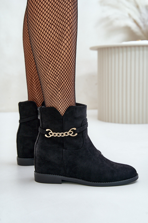 Dámske Čižmy Na Skrytej Kline Z Eko Semišu Čierne Ofcorna