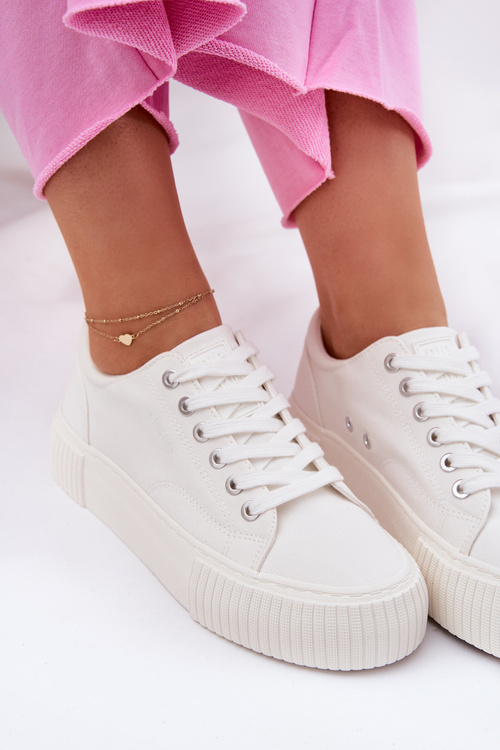 Textilné Dámske Tenisky Big Star RR274405 Biele