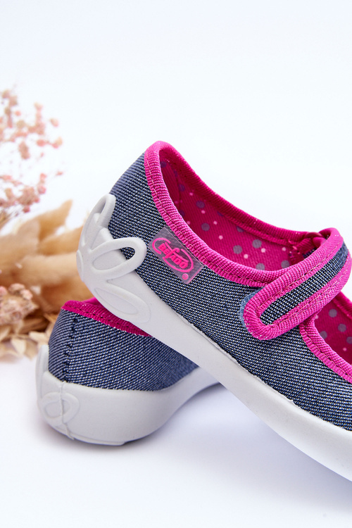 Dívčí Balerínky Bleskové Befado 114X422 Tmavě Modro-Růžové