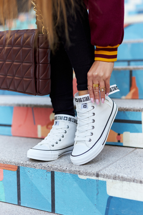 Tenisky na Vysokém Podpatku Big Star GG274027 Bile