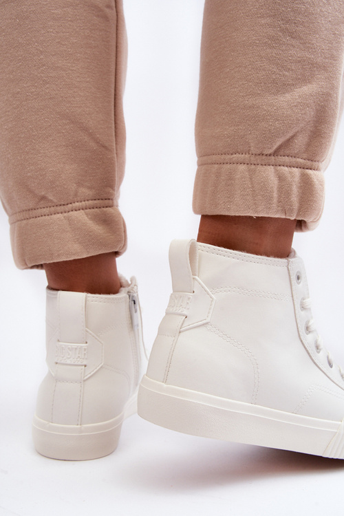 Dámské zateplené tenisky na zip bílé Big Star MM274017