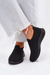 Materiálové slip-on dámské sportovní boty černé Astusa