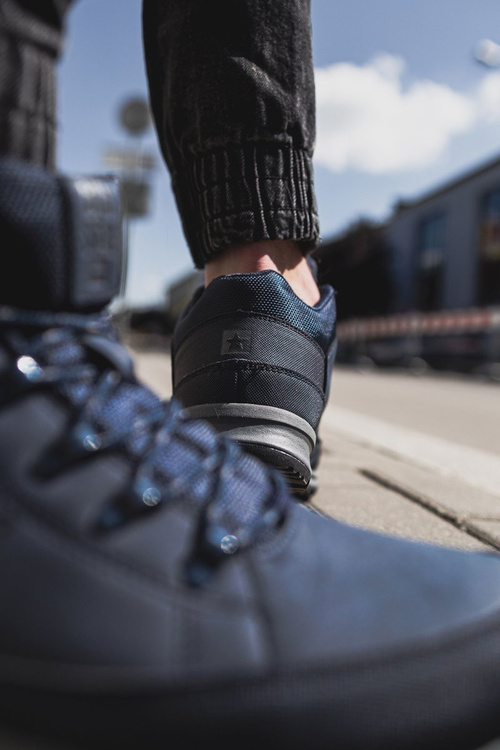 Trekking mládežnícke topánky veľká hviezda High Outdoor Navy Blue EE274817