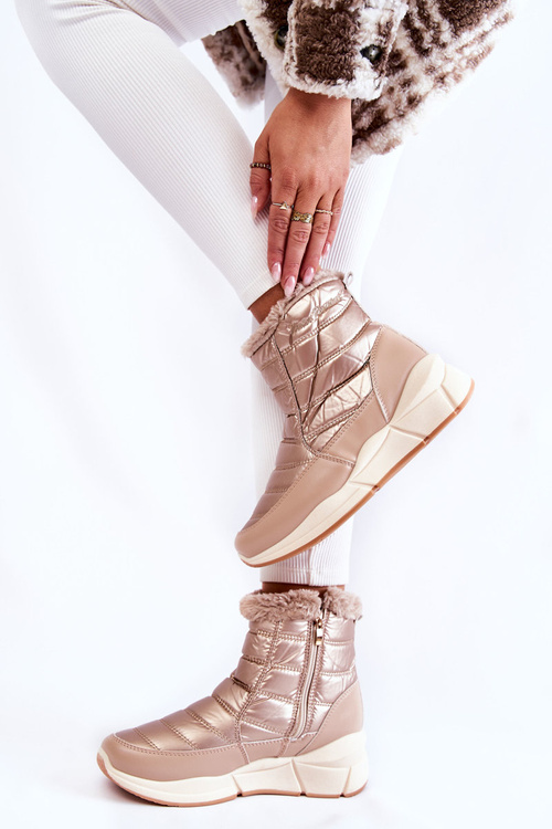 Dámske snehové topánky pre posúvač Golden-Beige