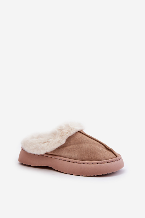 Dámske Papuče S Kožúškom Béžové Zinntia