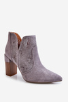 Openwork semišové vysoké podpätky Gray Leanna