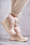 Dámské šněrovací sněhule Světle béžová Anna