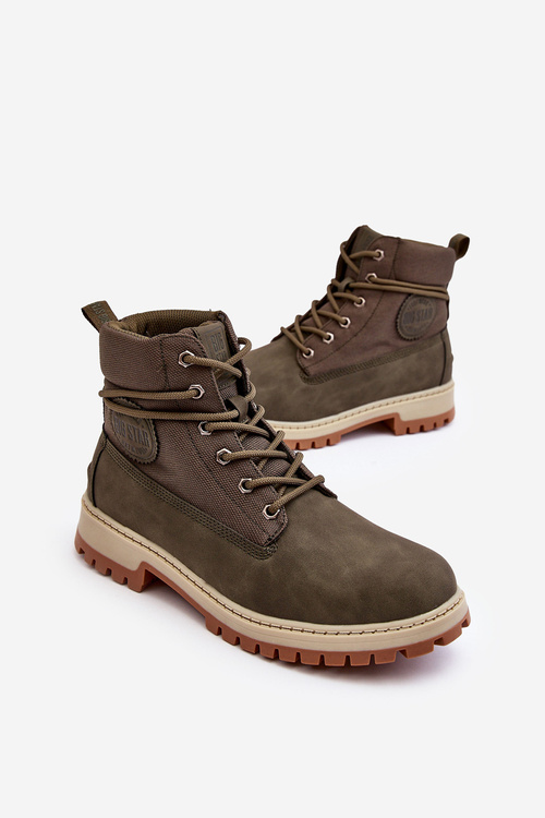 Pánské Trapery Memory Foam Botky Big Star KK174205 Khaki