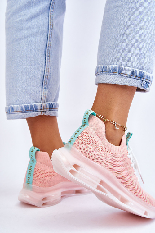 Dámské nazouvací ponožkové boty GOE JJ2N4081 Světle růžová