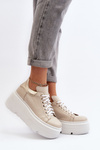 Zazoo 10165 Dámské Sportovní Boty na Masivní Platformě Beige
