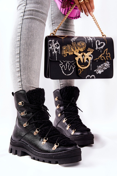 Izolované kožené topánky čierny katelin