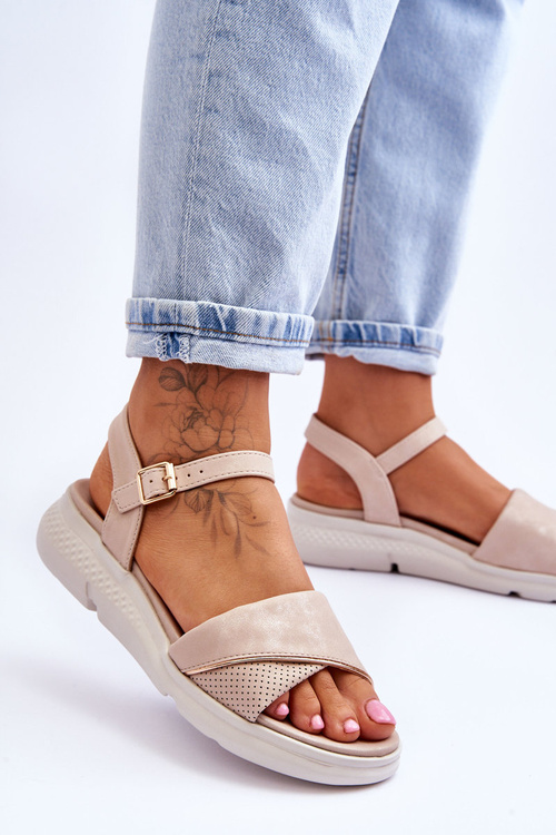 Dámská pohodlná obuv sandály na klínu Nude Ingrid