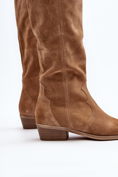 Zazoo 3427 Dámske Semišové Kozáčiky Beige