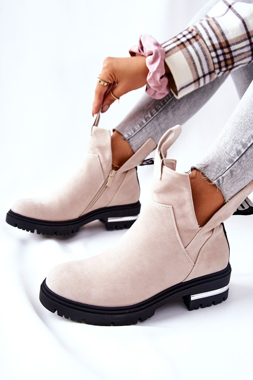 Izolované topánky Chelly so zipsom béžou My Way