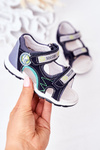Detské sandále pre suchý zips, futbalové námorníctvo modré
