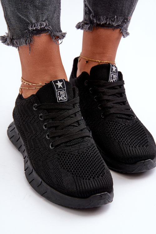 Čierne dámske športové topánky z látky Kephope