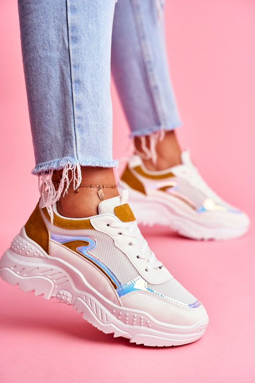 Športové dámske topánky žltá biela pamäť