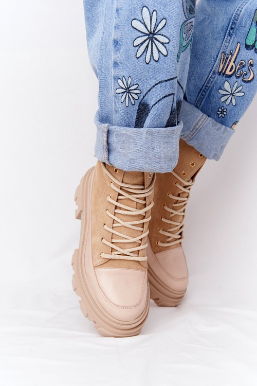 Semišové topánky lewski topánky 3007-0 piesky