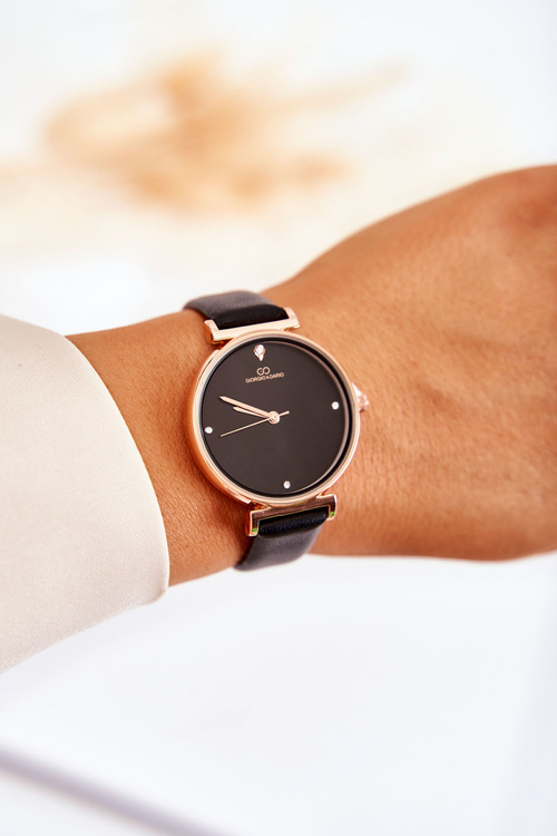 Dámske klasické hodinky na koženom opasku Giorgio a Dario Black