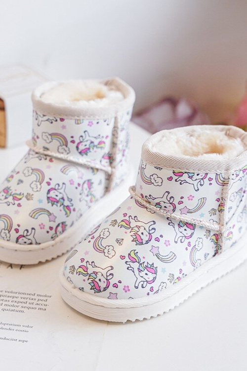 Dětské vzorované sněhule Bežové Elenet