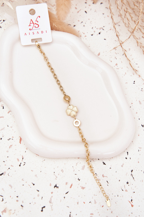 Náramok S Konvalinkou Z Čipkárskej Ocele Zlato