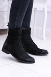 Kožené čierne dámske topánky na ostrove