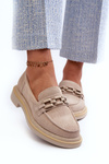 Ženské semišové Moccasins S.Barski HX52-222 BEIGE