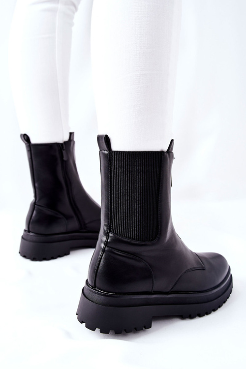 Dámské Kotníkové Teplé Boty Černé Assuh